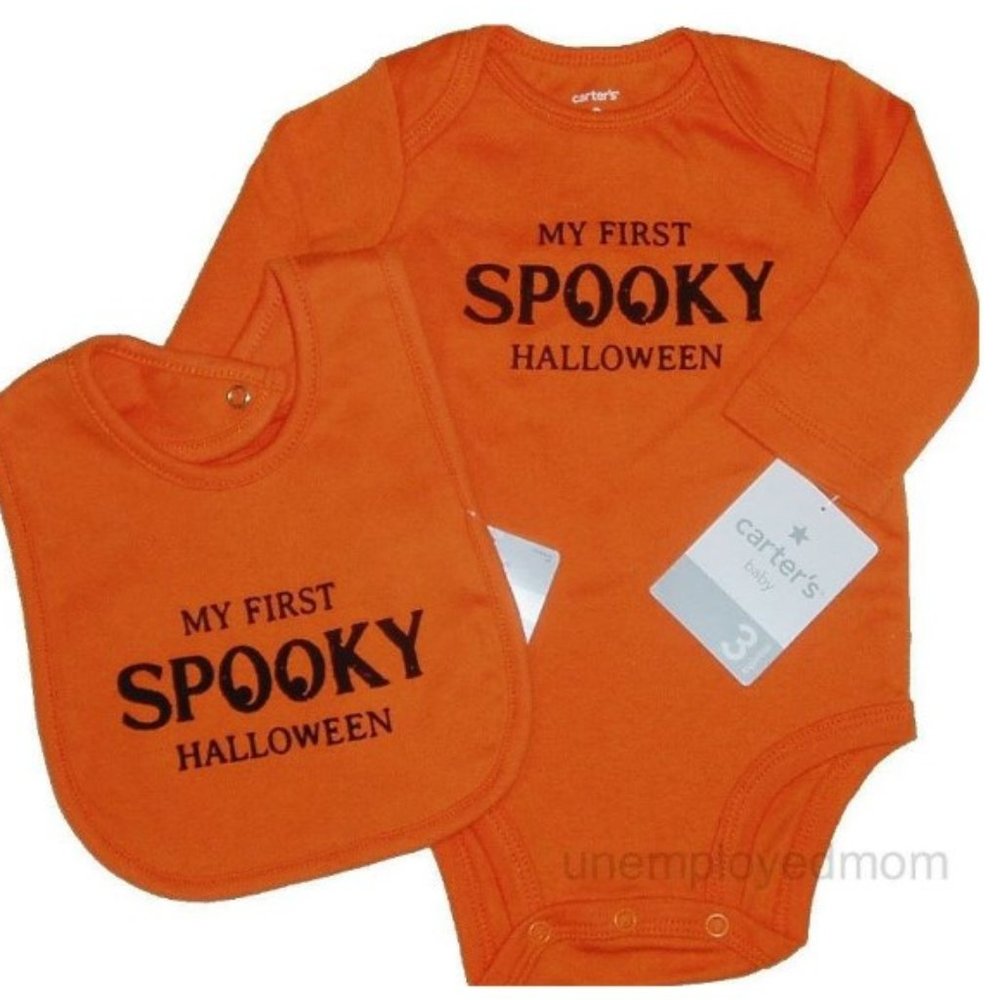 My First Spooky Halloween Bodysuit Bib 2 pc set